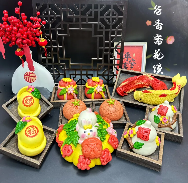 玉兔献福中秋套装花饽饽