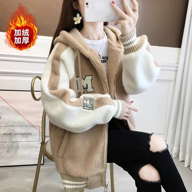 冬季连帽卫衣女2025新款爆款加绒加厚秋冬学生外套冬保暖百搭