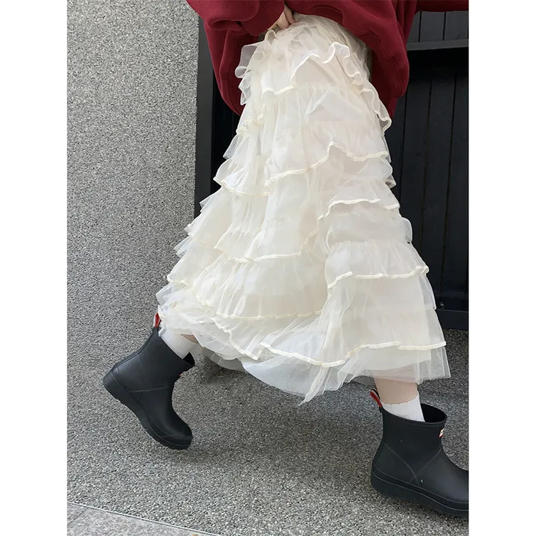 Miss sumeyY3712自制芭蕾网纱蓬蓬蛋糕裙法式层次显瘦高腰半身裙