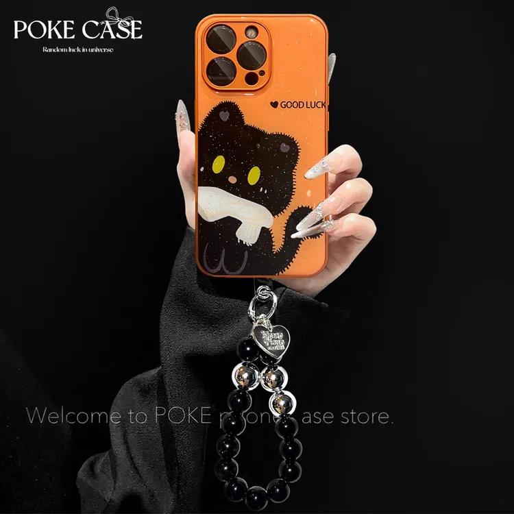 金属漆橙色水凝壳适用苹果17PROMAX华为vivo小米oppo支架手机壳