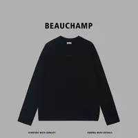 Beau champ简约百搭纯色宽松男女同款秋季长袖T打底6065#