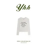 【余欢欢】秋季时尚休闲百搭字母印花长袖T恤-YHW50781