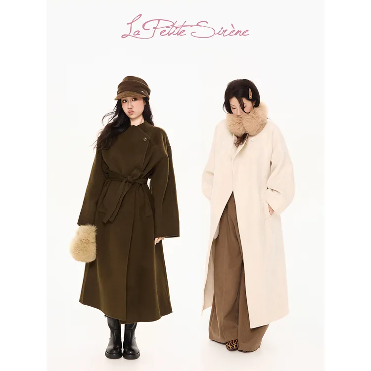 LPS｜郭卷毛同款双面呢羊毛大衣宽松显瘦气质中长款外套N38694JM54