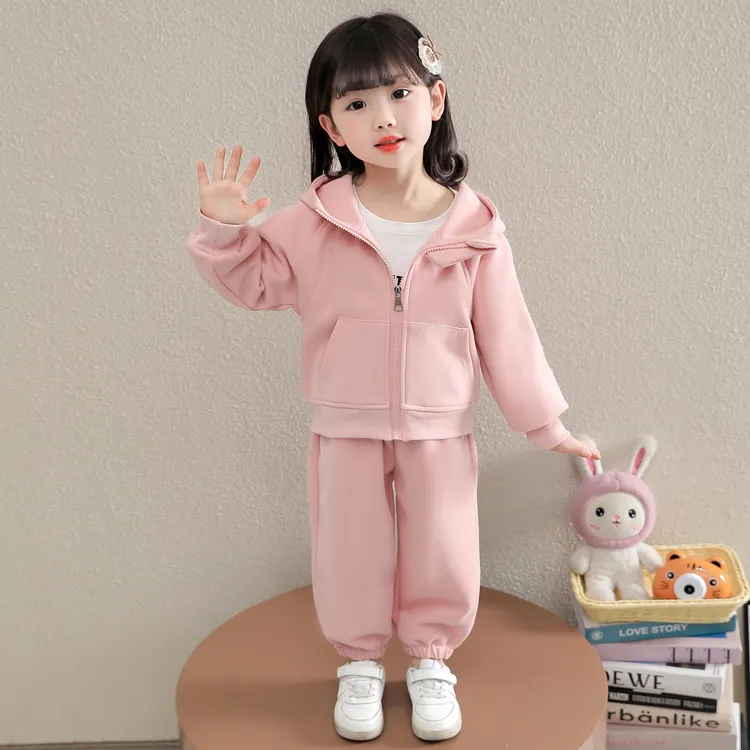 2025秋季新品女童套装休闲女小童宝宝拉链外套卫裤儿童两件套潮童