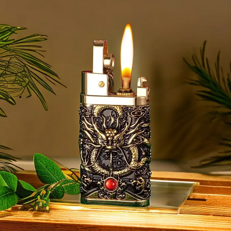 豫邦自动弹射煤油打火机 一键点火煤油打火机 复古怀旧打火机