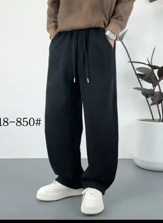 男士同款850加厚颗粒绒休闲裤