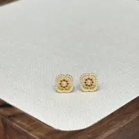 Z【花窗四叶草点钻耳钉】-足金999精工5G耳饰(附加398/198)