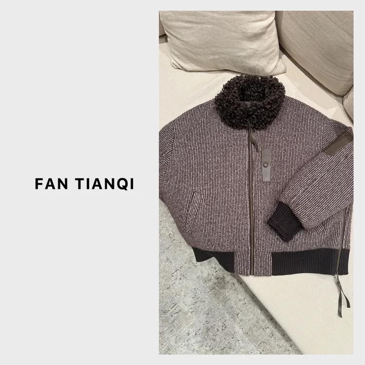 范天奇/FAN TIANQI【温感织造】针织环保毛皮草鹅绒服FYOT511022