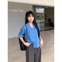 【现货】百搭休闲四季通用立领衬衫薄款宽松衬衫-2528