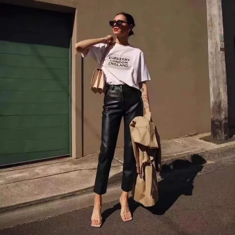 2106九分直筒皮裤（娜姐推荐）时尚百搭显瘦