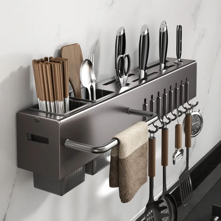 厨房多功能刀架免打孔壁挂式菜刀置物架厨房置物架大全家用新款