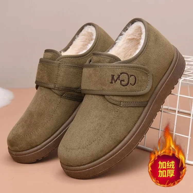 冬季加绒加厚中老年保暖户外棉靴妈妈鞋勃肯棉鞋女休闲防滑雪地靴