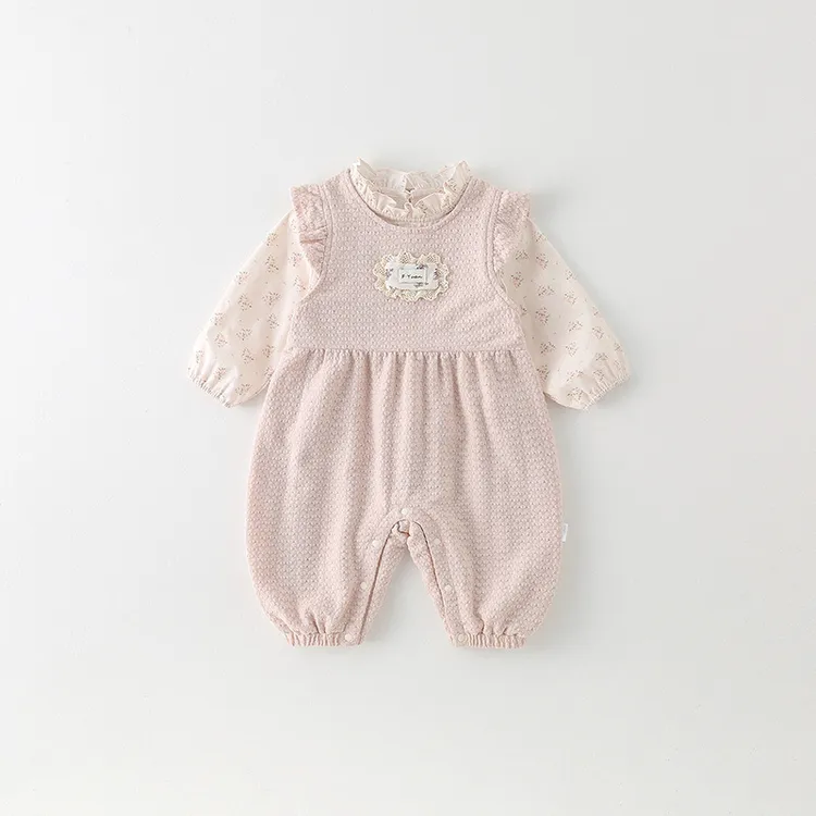 婴儿衣服秋装连体衣女宝宝秋季套装2025新款背带裤两件套外穿 a类