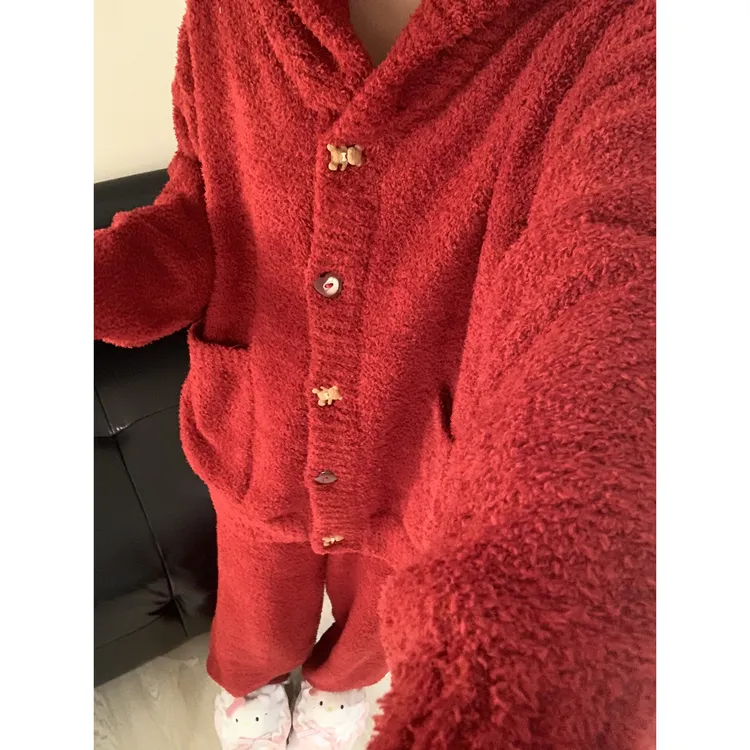 【DMXJ大梦想家】韩系针织半边绒睡衣女冬季新款保暖加绒家居服套装