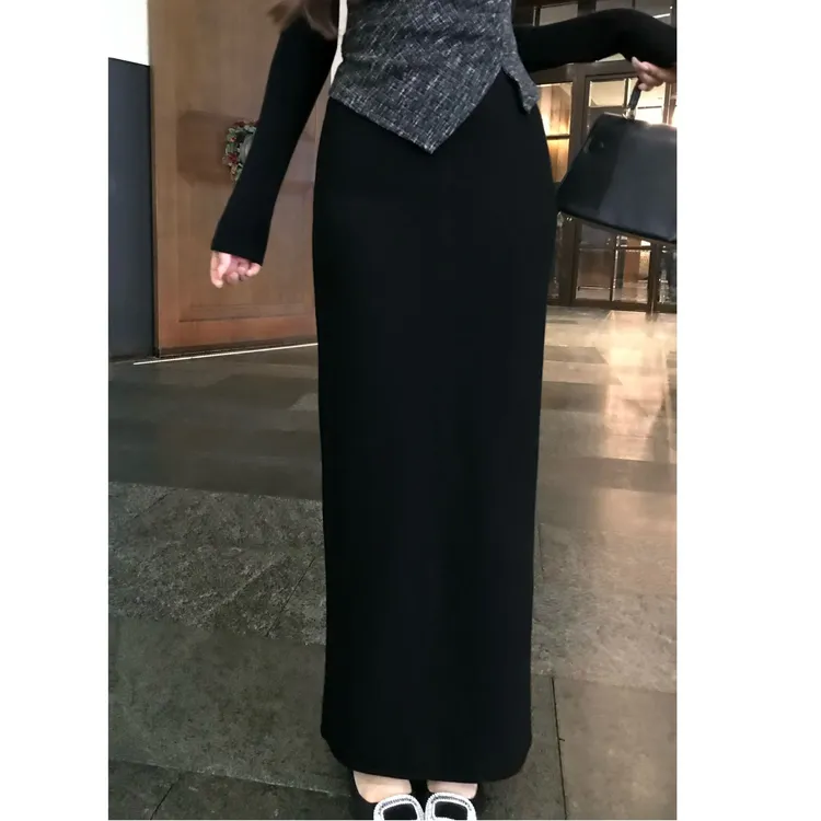 SZA【魅力磁场】冬季新款高级感简约优雅高腰显瘦半身裙A-2479