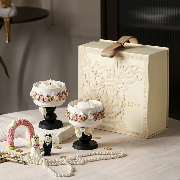 山茶花香薰蜡烛礼盒送闺蜜的新婚结婚礼物送新人新娘小众高级摆件