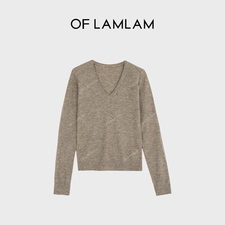 “自然舒适"V领极简老钱风高奢感绵羊毛针织衫 OFLAMLAM M25T073