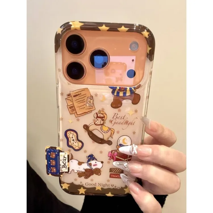 可爱星星木马小狗标签小熊适用iphone17promax苹果16手机壳15新款