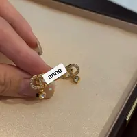 铜合金耳饰 金鼻缀语气质猪鼻子字母镶锆耳钉【R523】