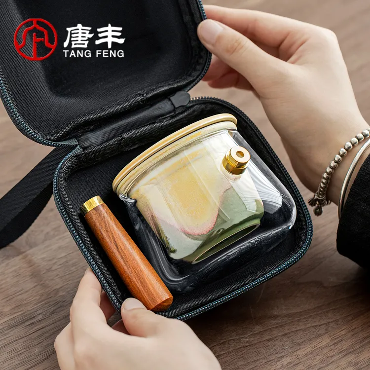唐丰便携式一壶三杯旅行茶具户外露营喝茶装备泡茶快客杯一人饮
