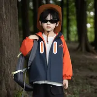 【专柜同款】秋冬新品男中大童秋冬加绒风衣保暖连帽外套DBW57852