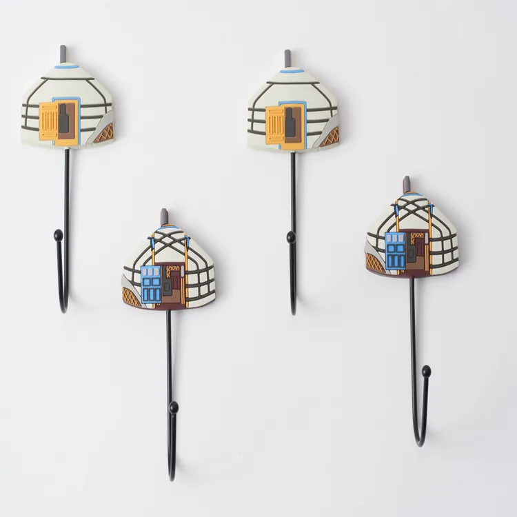 家用用品蒙古元素蒙古元素可爱无痕小饰挂钩创意墙面挂衣钩壁挂式