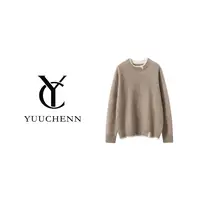 YUUCHENN 羊绒双层领开叉假两件5035