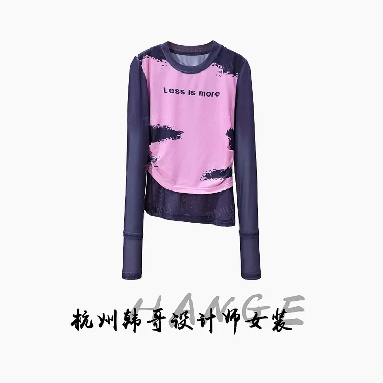 【韩哥欧货女装】2026元旦定制网纱《秀场款》高弹显瘦网纱上衣6813