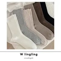 玲姐定制-袜子女中长筒袜舒服外穿百搭基础款四季袜袜550117