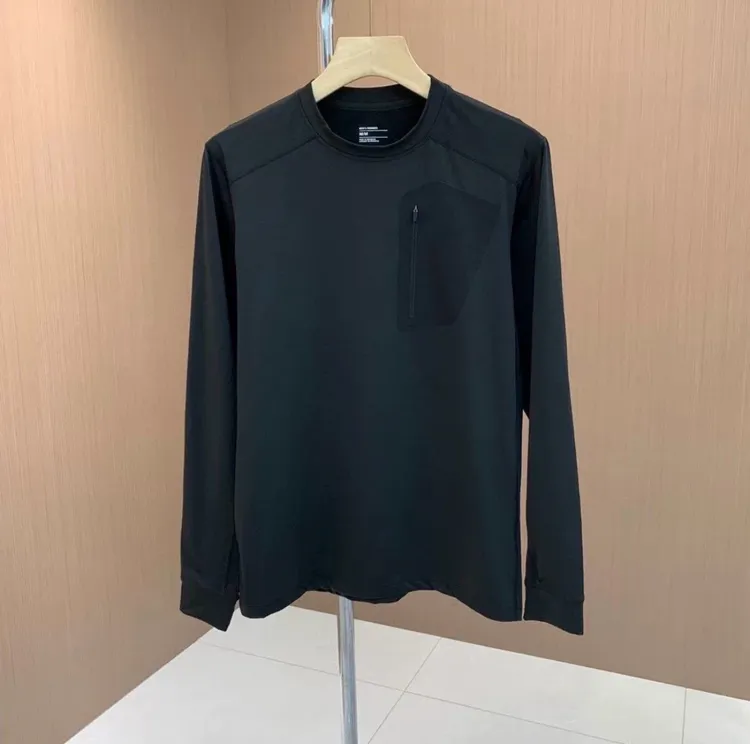 人物青春活力秋冬T恤商务时尚春秋秋季纯色长袖休闲圆领速干