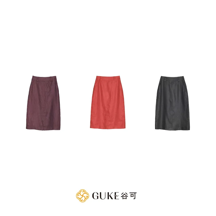 GKE/谷可Q1351亚麻半身裙女款2025夏季高腰显瘦a字裙气质百搭裙子
