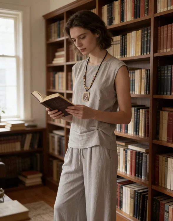 100%汉麻雨露麻家居服男女同款可外穿（坎肩+长裤套装）