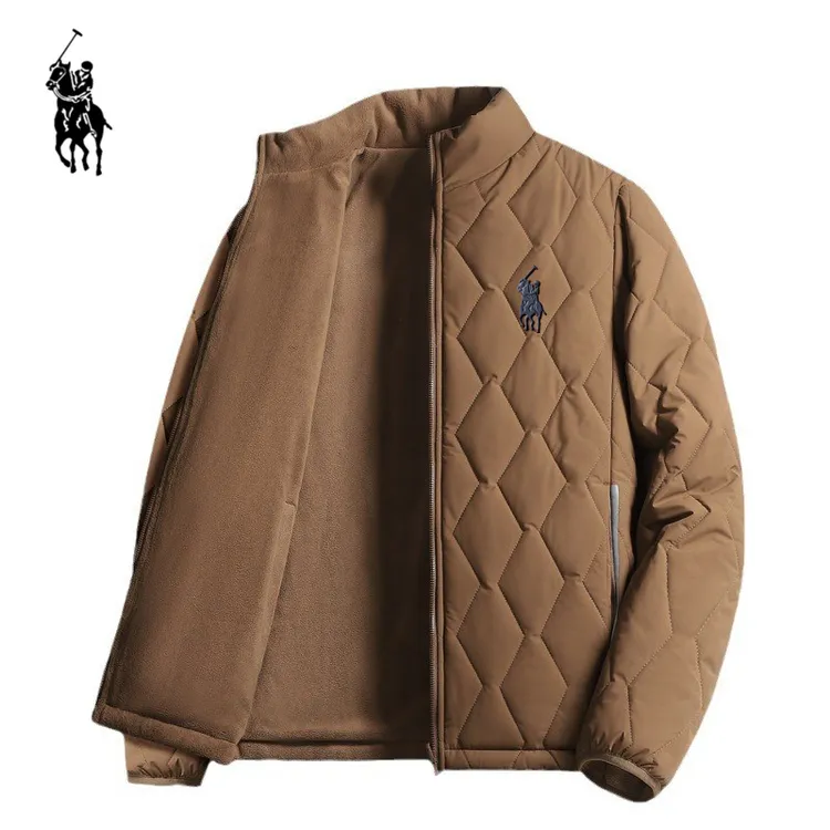 保罗秋冬季常规款双面穿立领户外潮流棉衣棉服加绒收口袖宽松型