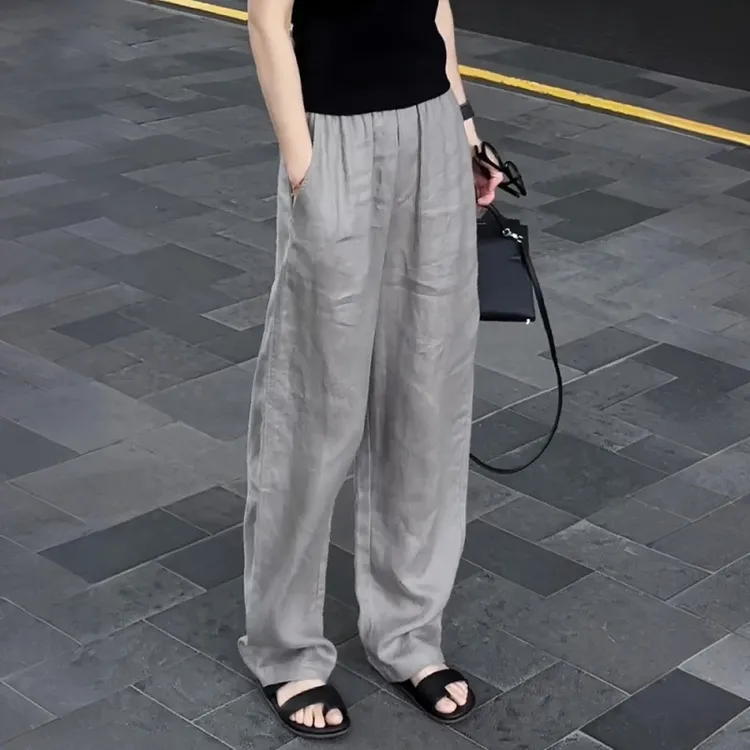 裤子女款夏季2025新款宽松慵懒风垂感阔腿裤松弛感宽松大码直筒裤