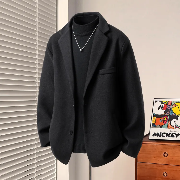 男士外套秋冬款轻奢痞帅高级感男装毛呢大衣男生衣服高级感呢夹克