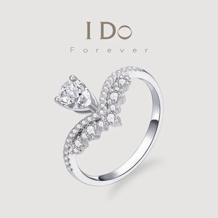 I Do FOREVER 实验室培育钻石皇冠水滴钻戒-结婚求婚戒指轻奢款