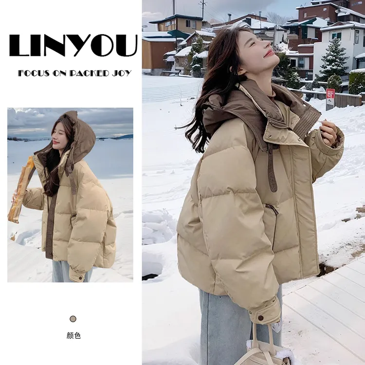 高级设计感短款女冬季2025新款小个子时尚洋气面包服棉服外套女士