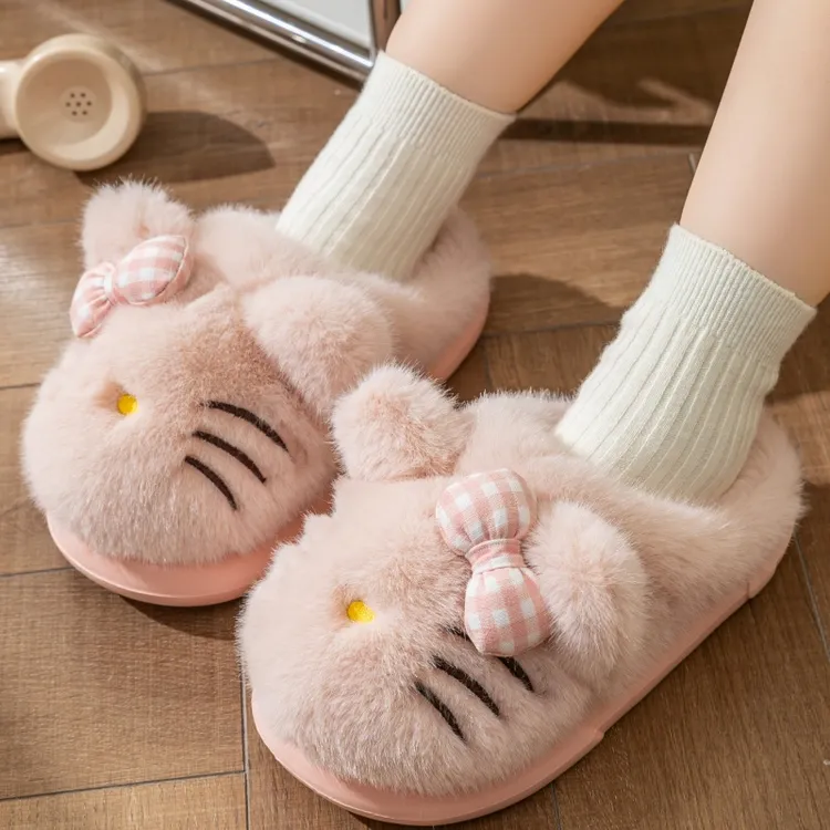 儿童棉拖鞋可爱卡通毛绒厚底防滑保暖居家棉拖鞋男童女童棉拖鞋