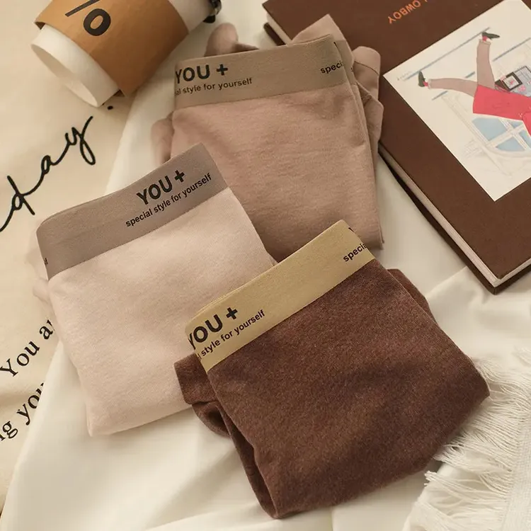 秋冬舒适无痕撞色磨毛短裤男款内裤美拉德平角裤男士四角短裤男生