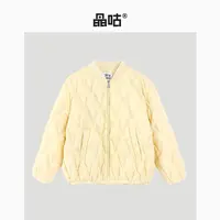 【晶咕&泡芙妈】棒球服夹克菱格羽绒外套百搭轻薄保暖羽绒服