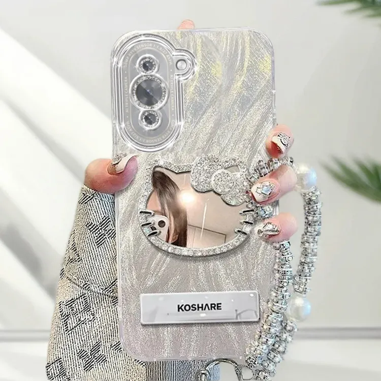 自带镜头膜Hi nova10手机壳ALH-BD00镶钻kt猫镜子nova10pro软壳羽