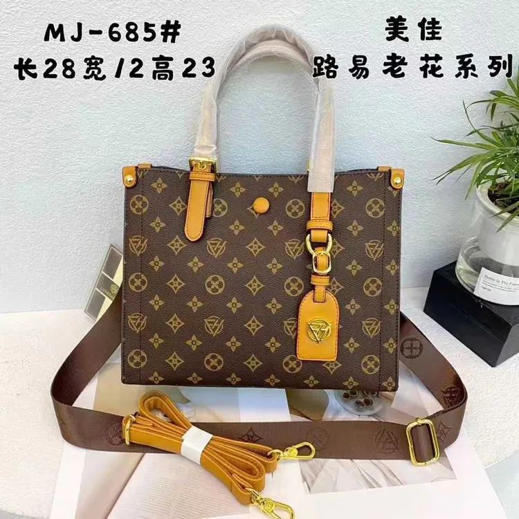托特印花通勤拉链暗袋拉链手提包托特包双面经典