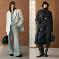 开间黑标/意大利Moessmer人字纹长毛苏力宽松廓形Pr@da风西装大衣