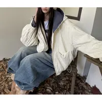 【小香风竖条纹连帽薄外套】早秋新款！拼接复古竖条纹连帽薄外套221