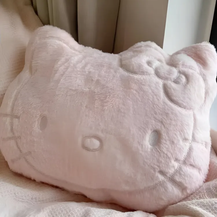 毛绒可爱靠枕床头猫头靠垫车载玩偶午睡沙发枕生日礼物kt猫抱枕JY