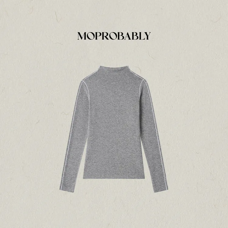 Moprobably李予诺「妍续」精细混纺中高领百搭套头毛针织衫L5447025