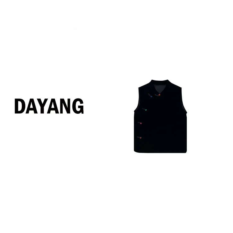 【DAYANG】小彩扣 斜襟小立领彩色扣丝绒马夹
