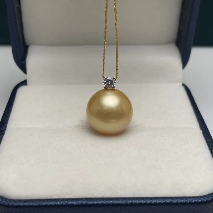 南洋金珠18K吊坠14-15mm经典王妃款休闲潮流