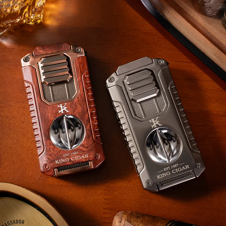 AK领茄雪茄打火机防风直冲 五合一便携多功能雪茄打火机