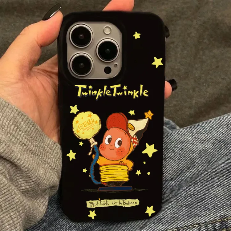 可爱卡通星星人适用苹果16/13手机壳iPhone15promax果冻14软12/11